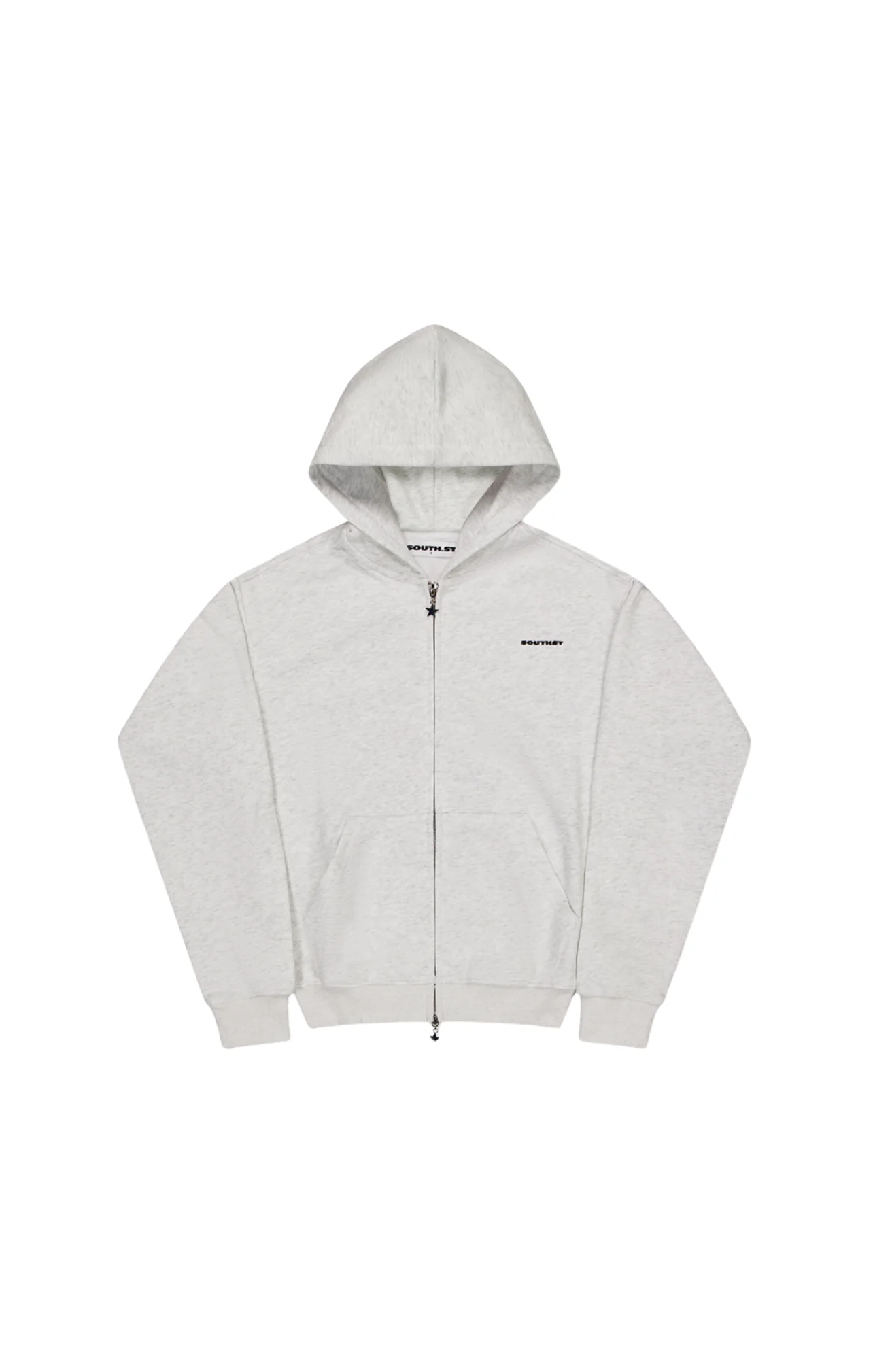 southsta FORM SHRUNKEN ZIP HOODY Marl Grey southsta FORM SHRUNKEN ZIP HOODY Marl Grey