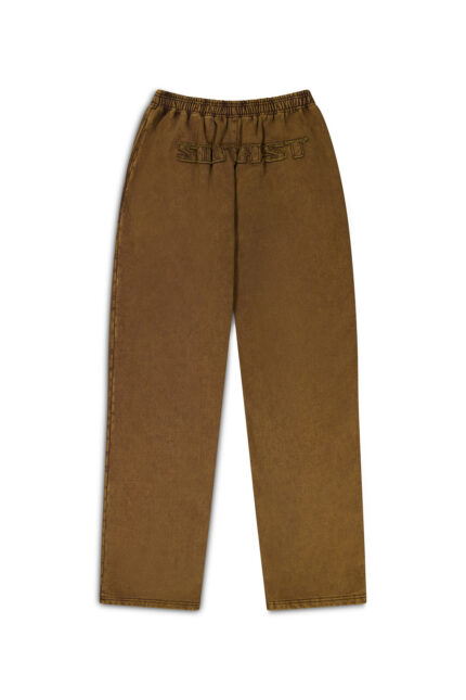 southst VINTAGE STITCHED LOGO SWEATPANTS - Washed brown