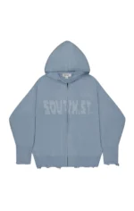 southst UPLOAD ZIP HOODY Baby blue