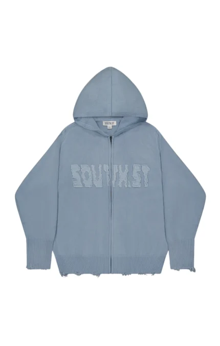 southst UPLOAD ZIP HOODY Baby blue